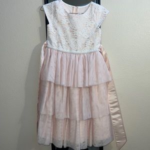 Pink and cream little girls dress